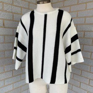 SHOPPING SHOP SWEATER SIZE 6 BLACK WHITE STRIPES
